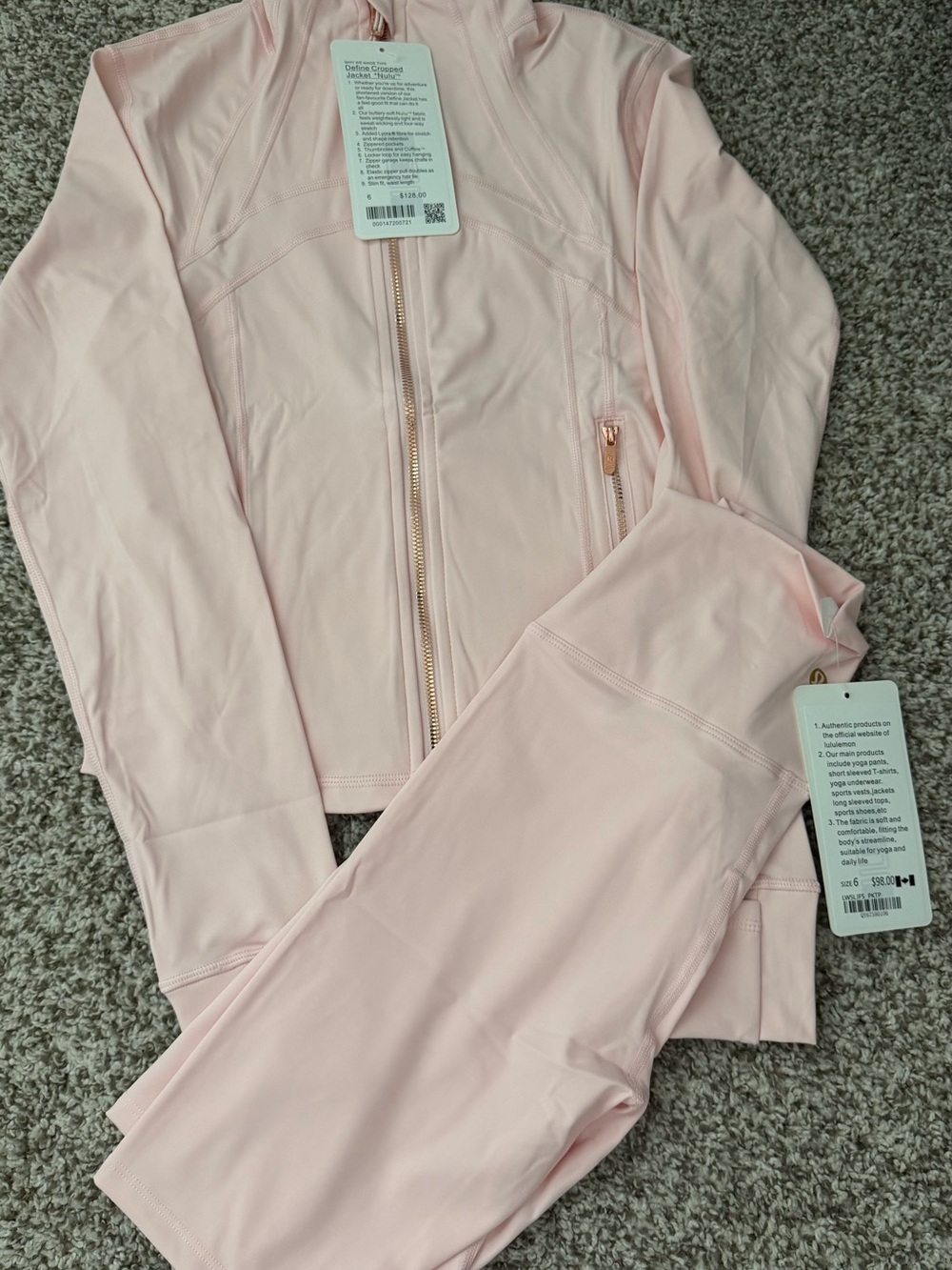 lululemon athletica Light Pink Zip-Up Bomber Jacket